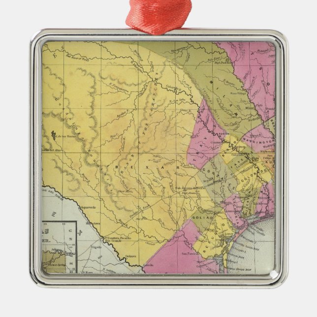 Ornement En Métal Carte du Texas (Devant)