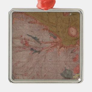 Ornement En Métal Carte géologique, partie nationale de Yellowstone,