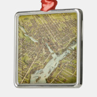 Carte imagée vintage de Bangor Maine (1875)