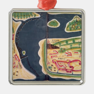 Ornement En Métal Carte portugaise d'exploration de Mombassa