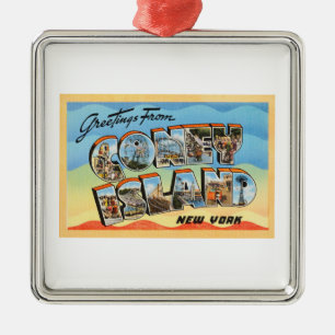 Ornement En Métal Carte postale de Vintage voyage de Coney Island