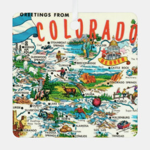 Ornement En Métal Carte postale vintage du Colorado