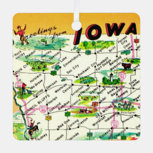 Ornement En Métal Carte postale vintage Iowa