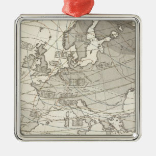 Ornement En Métal Carte statistique géographique botanique de