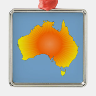 Ornement En Métal Carte Sunny Australie