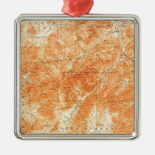 Ornement En Métal Carte vintage du Mont Marcy New York