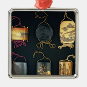 Ornement En Métal Cas d'Inro, 19ème siècle