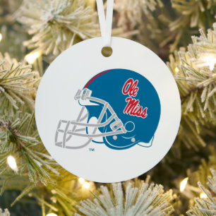 Ornement En Métal Casque Ole Miss Football   Bleu clair