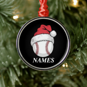Ornement En Métal Casquette de Baseball de Noël Nom Personnalisé Pèr