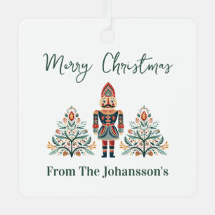 Ornement En Métal Casse-noisette scandinave Nom personnalisé Noël