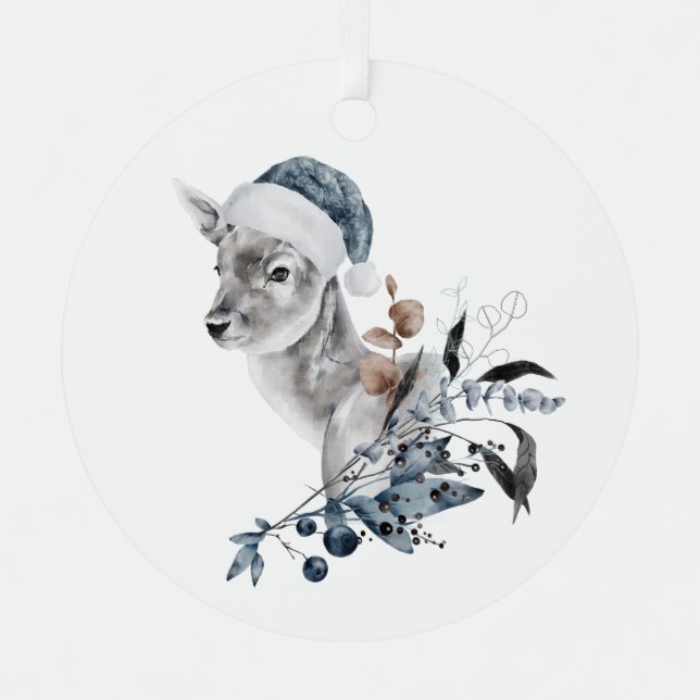 Ornement En Métal Cerf de Noël (Recto)
