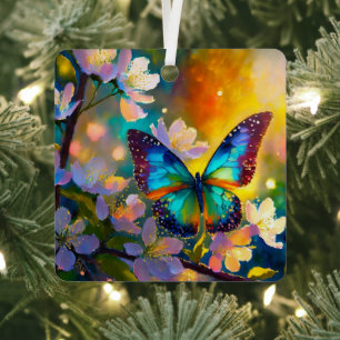 Ornement En Métal Cerise Imaginaire Sunrise Papillon