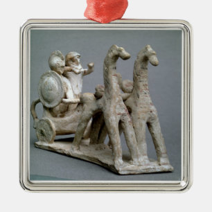 Ornement En Métal Char et chevaux, de la tombe de princesse Nefe