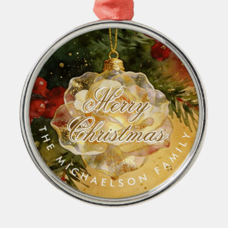 Ornement En Métal Charming Christmas Ornament Shaped Like a Rose