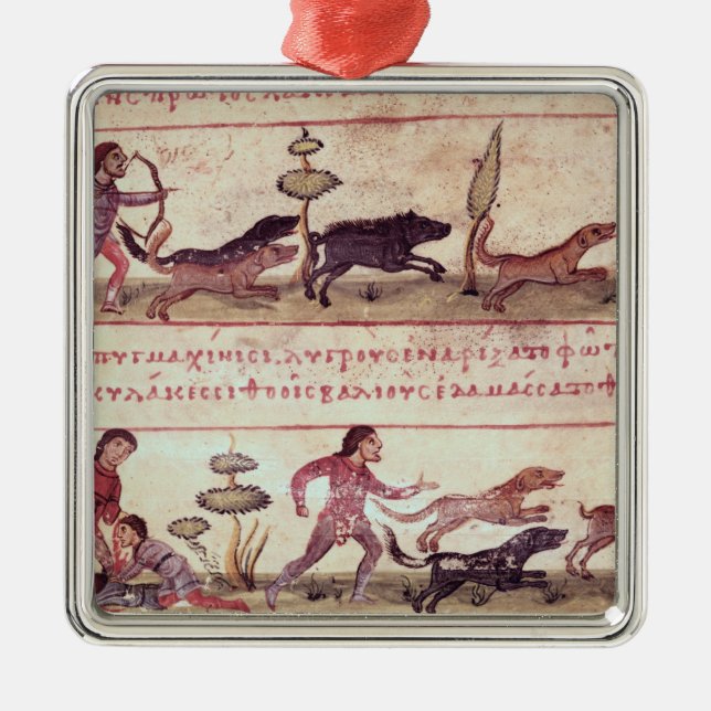 Ornement En Métal Chasse de cerfs communs (Devant)