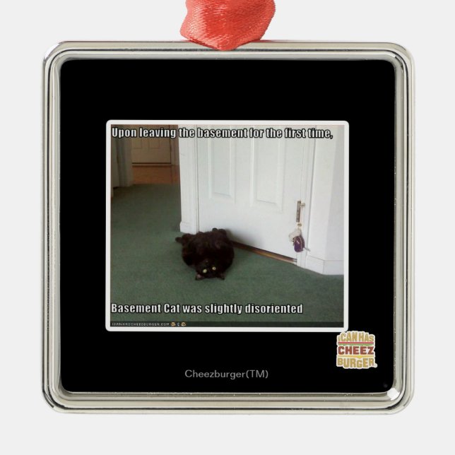 Ornement En Métal Chat de sous-sol, légèrement désorienté (Devant)