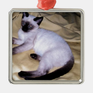 Ornement En Métal chat siamois grès animal art animal de compagnie m