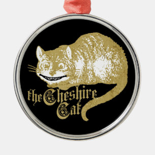 Ornement En Métal Chat vintage de Cheshire