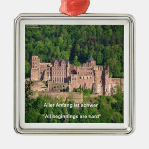 Ornement En Métal Château de Heidelberg En allemand & dicton alleman