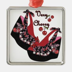 Ornement En Métal Chaussures RAB Rockabilly Very Cherry