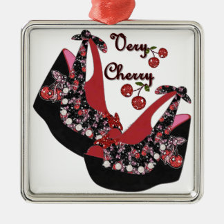 Ornement En Métal Chaussures RAB Rockabilly Very Cherry