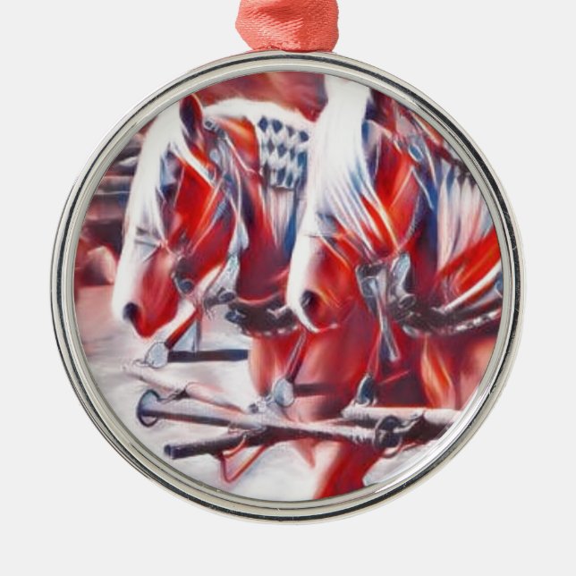 Ornement En Métal Chevaux de travail (Devant)