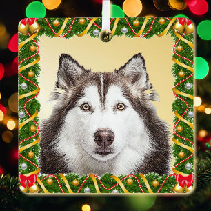 Ornement En Métal Chien animal Modèle photo Noël Arbre léger
