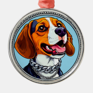Ornement En Métal Chien basset mignon
