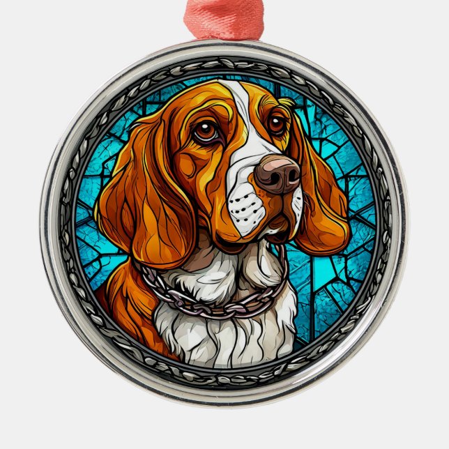 Ornement En Métal Chien Beagle mignon (Devant)