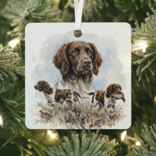 Ornement En Métal Chien de chasse Deutsch Langhaar