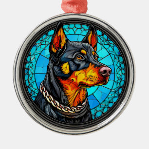 Ornement En Métal chien dobermann