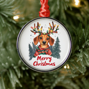 Ornement En Métal Chien mignon Dachshund