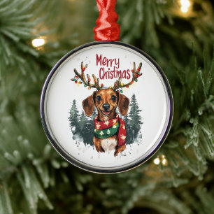 Ornement En Métal Chien mignon Dachshund