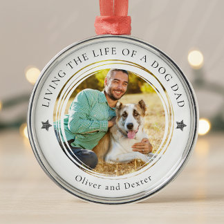 Ornement En Métal Chien Papa Photo Keepsaké personnalisé
