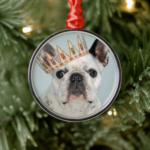 Ornement En Métal Chien-taureau français à couronne