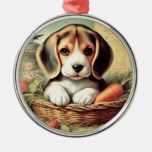 Ornement En Métal Chiot Beagle vintage
