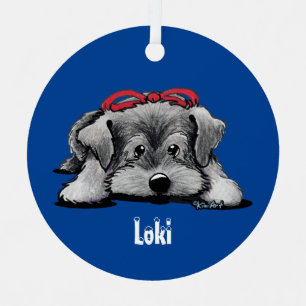 Ornement En Métal Chiot de Noël Schnauzer