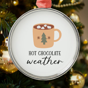 Ornement En Métal Chocolat chaud Météo Festive Noël