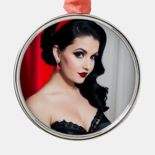 Ornement En Métal Christmas Goth Girl Jolly Holiday Ornament (Devant)