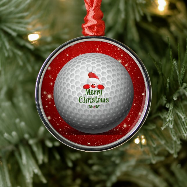 Ornement En Métal Christmas Greetings to Golfer (Arbre)