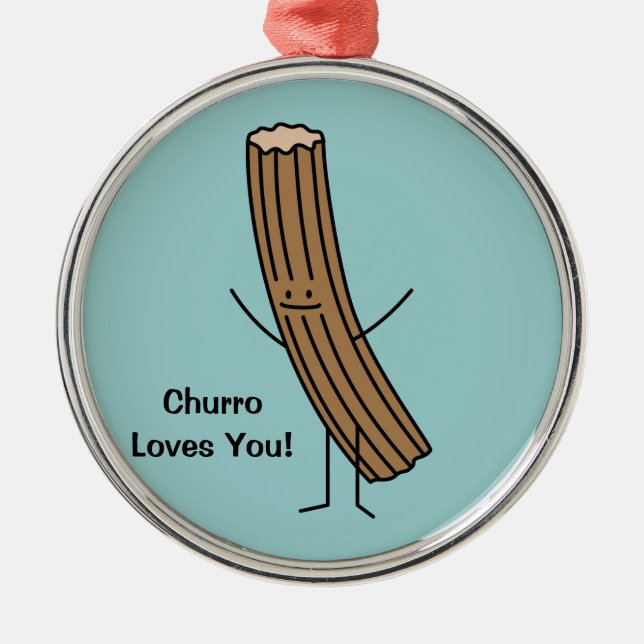Ornement En Métal Churro vous aime ! (Devant)