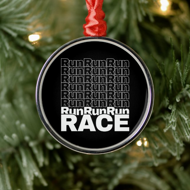 Ornement En Métal Citation de course en cours de course motivationne (Arbre)