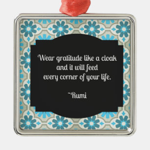 Ornement En Métal Citation de Gratitude Rumi