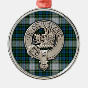 Ornement En Métal Clan Campbell Crest & Dress Tartan
