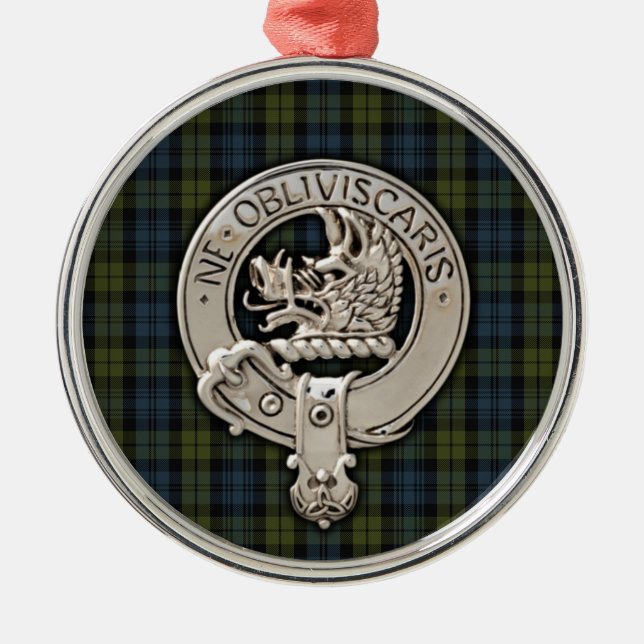 Ornement En Métal Clan Campbell Crest & Tartan (Devant)