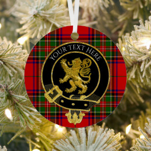 Ornement En Métal Clan Crest Lion Tartan