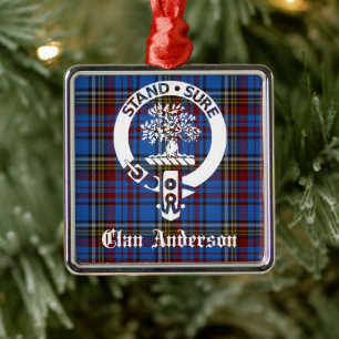 Ornement En Métal Clan écossais Anderson Crest & Tartan