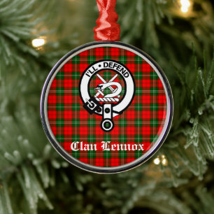 Ornement En Métal Clan Lennox Crest Badge & Tartan