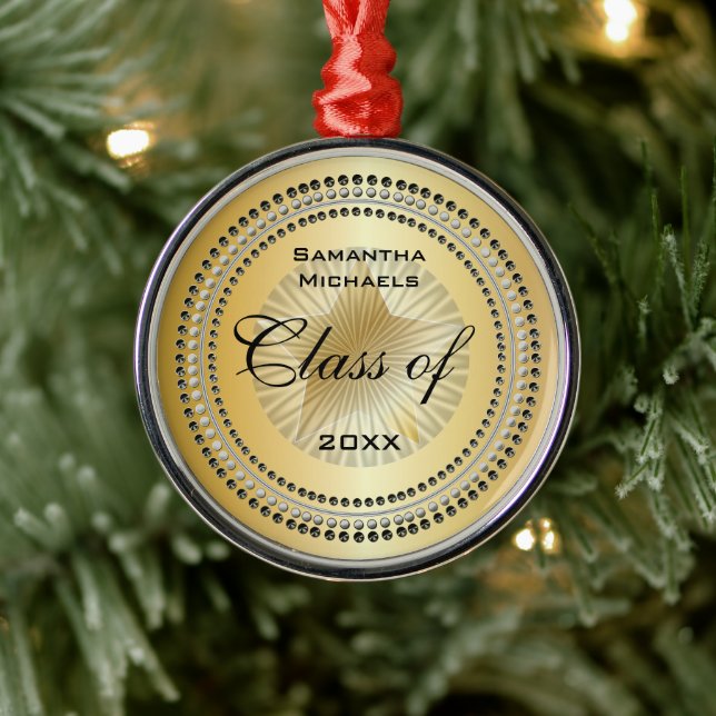 Ornement En Métal Classe d'or de 2023 Star Graduation Ornament (Arbre)