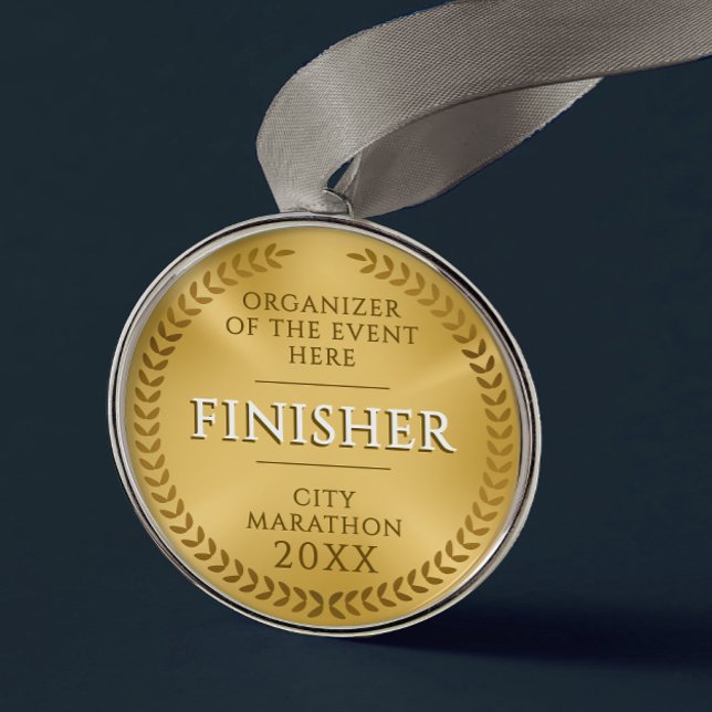 Ornement En Métal Classical Gold Lawrel Finisher Sport Race Medal (Créateur téléchargé)
